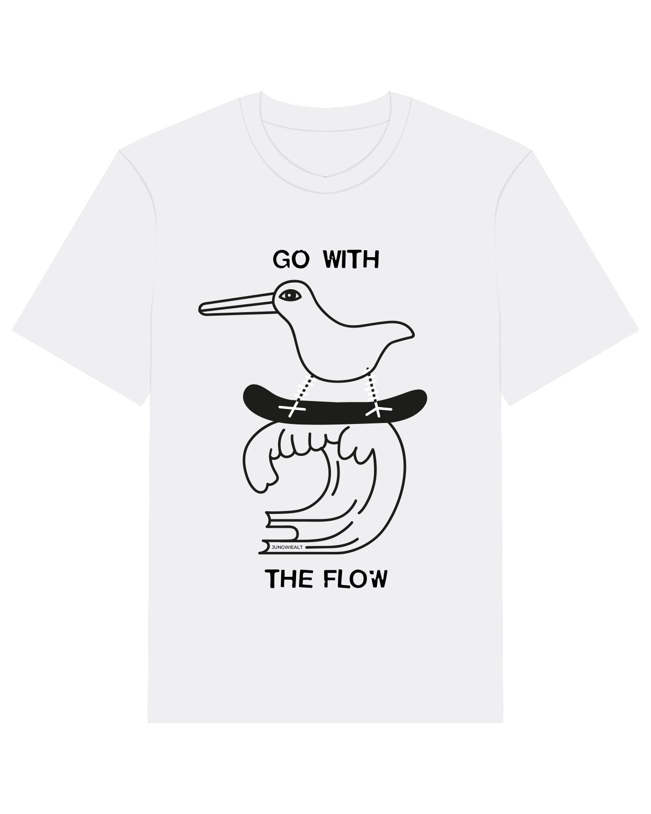 Regular T-Shirt Go With The Flow Weiß