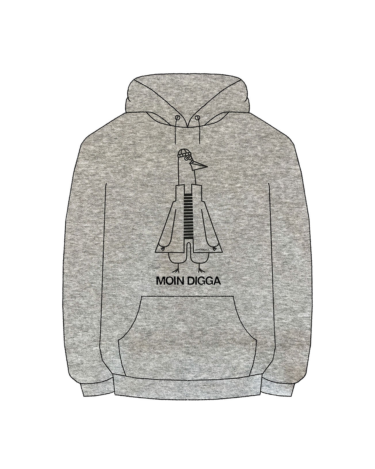 Hoodie Moin Digga Graumeliert
