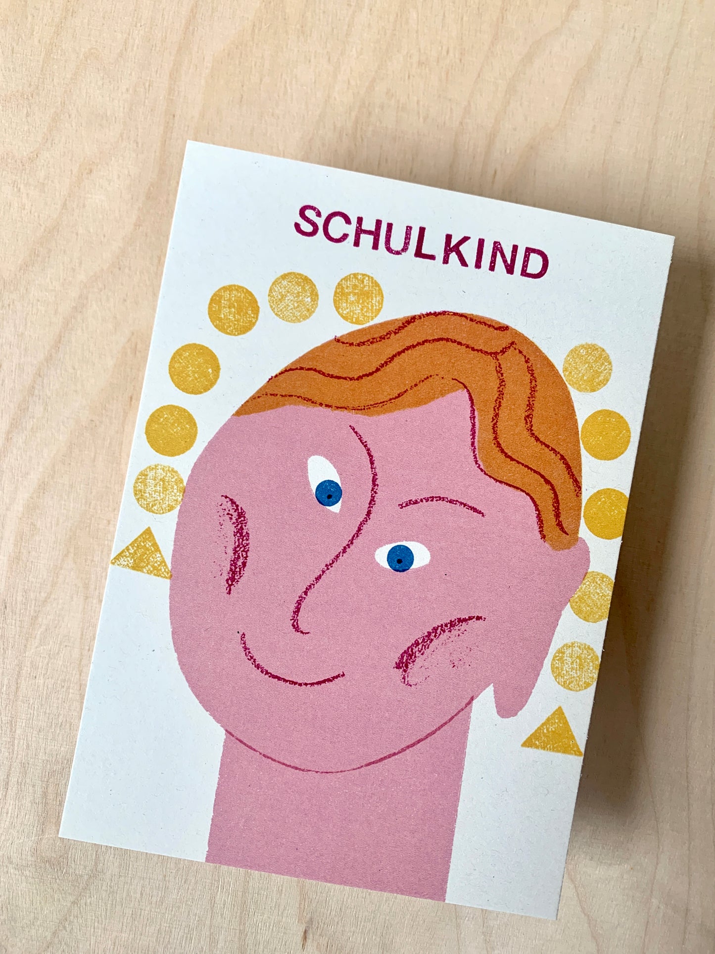 Schulmädchen Postkarte DIN A6