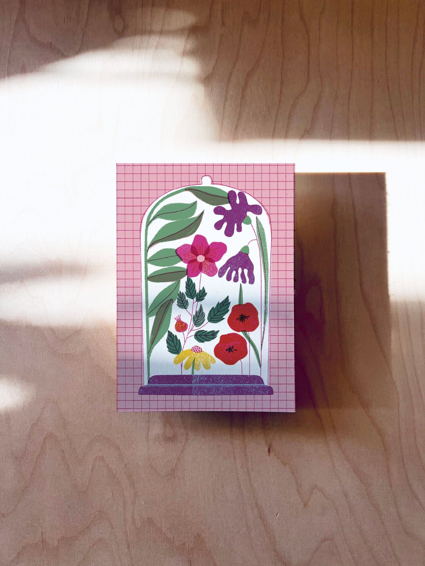 Blumenglas Postkarte DIN A6
