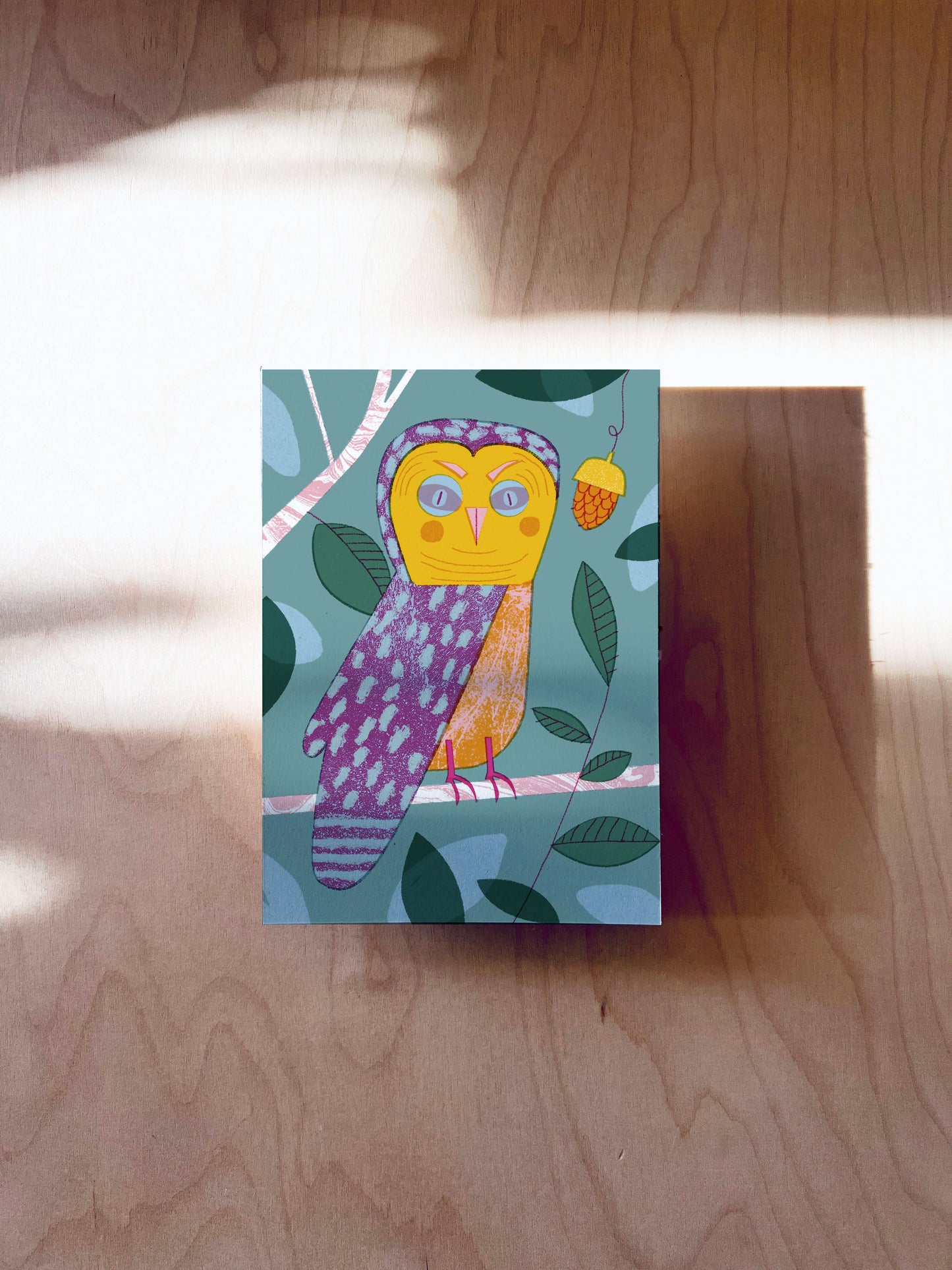 Eule Postkarte DIN A6