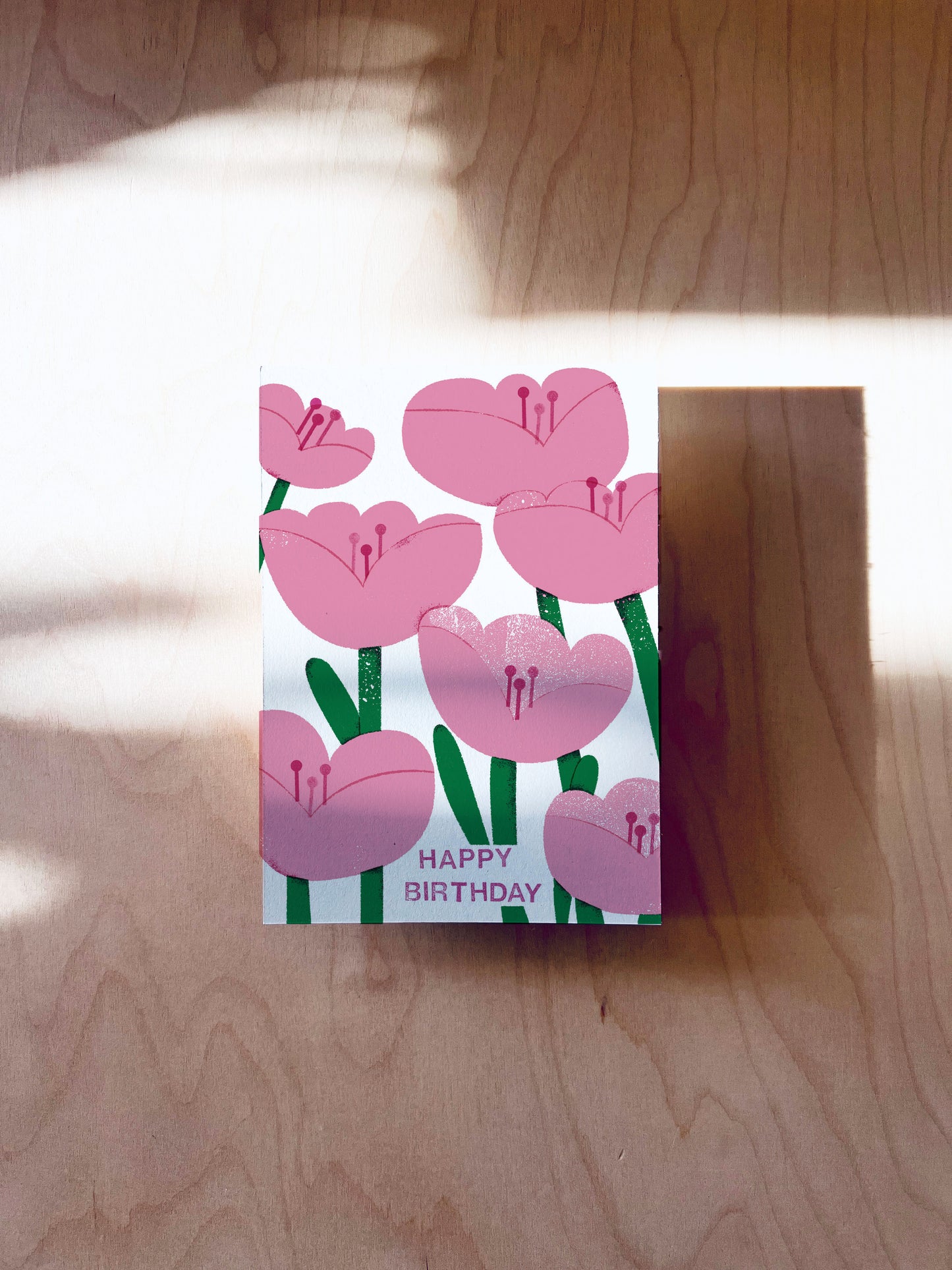 Rosa Blumen Geburtstag Postkarte DIN A6