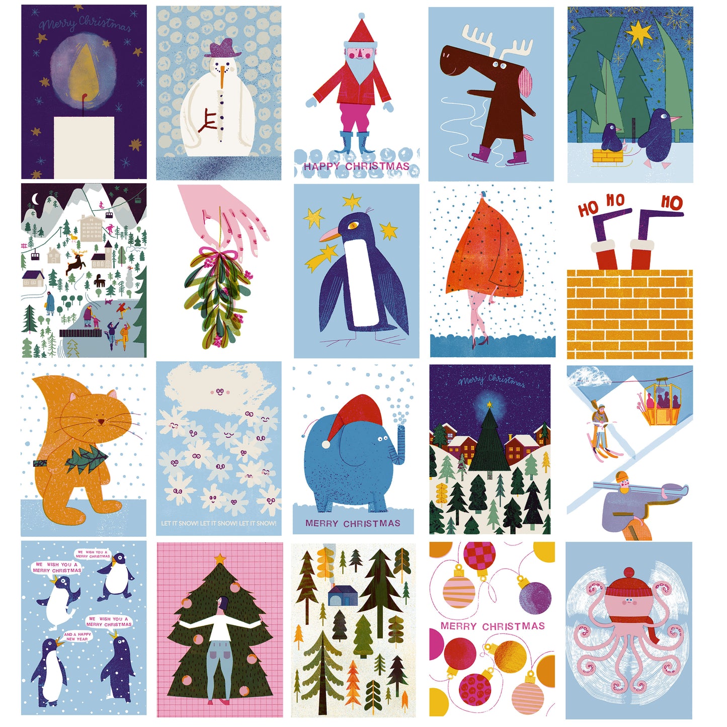Postkarten Set Weihnachten (20 Karte) DIN A6