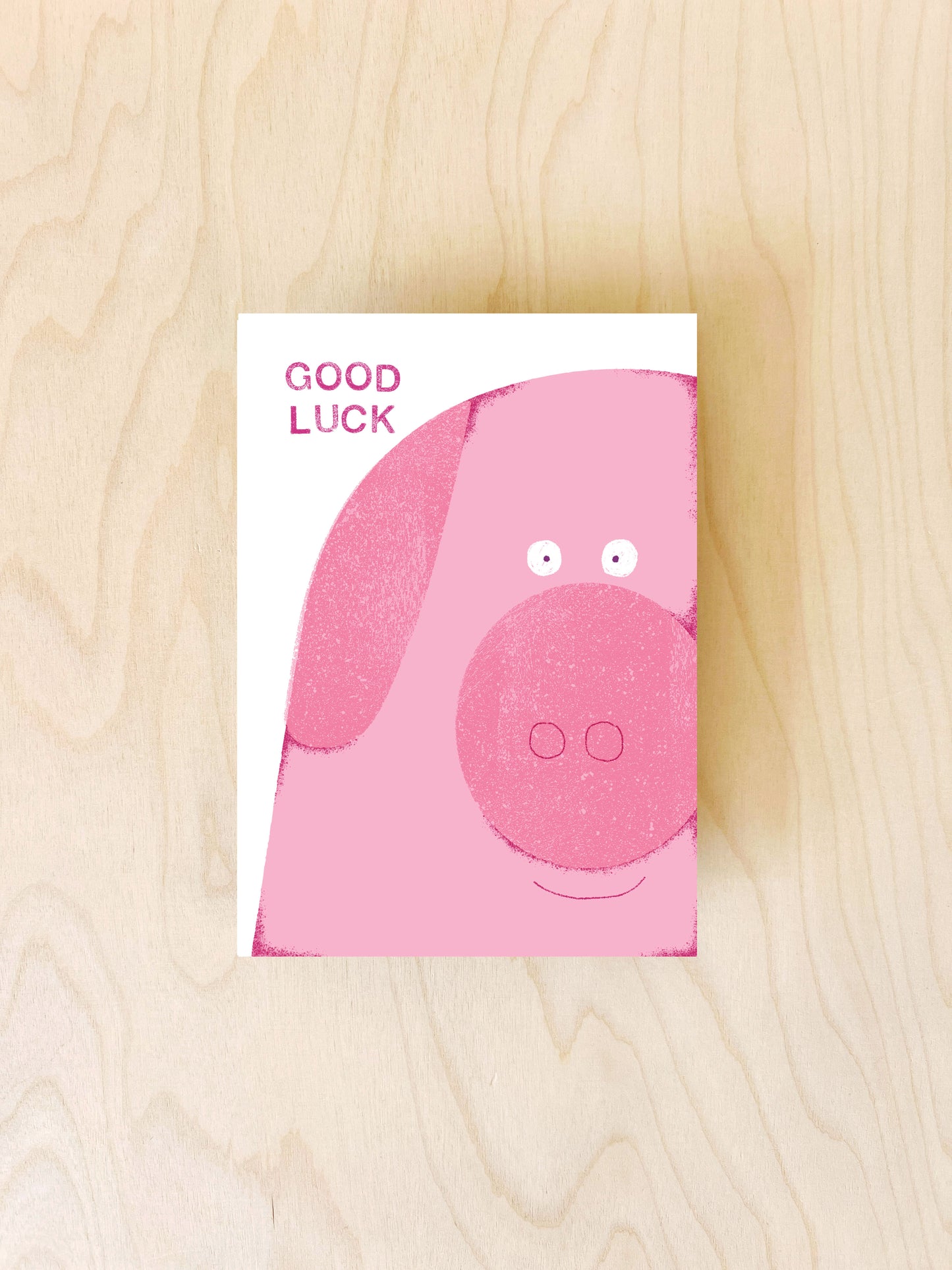 Good Luck Piggy Postkarte DIN A6