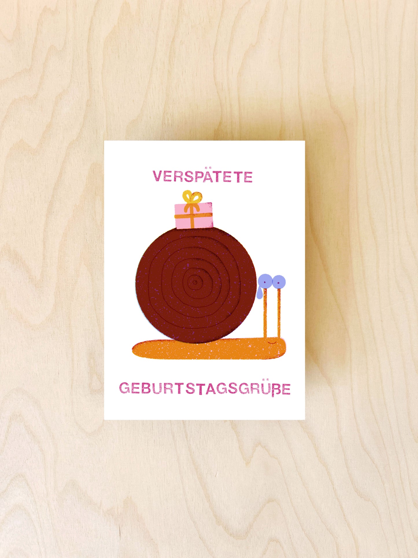 Verspätete Geburtstagsgrüße Postkarte DIN A6