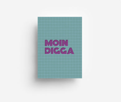 Moin Digga Typo Postkarte DIN A6