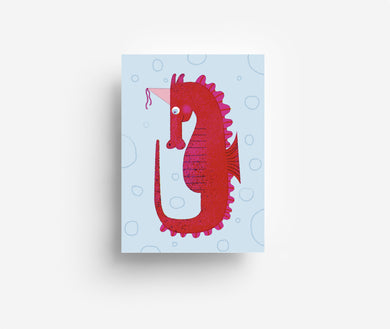 Seepferdchen Postkarte DIN A6