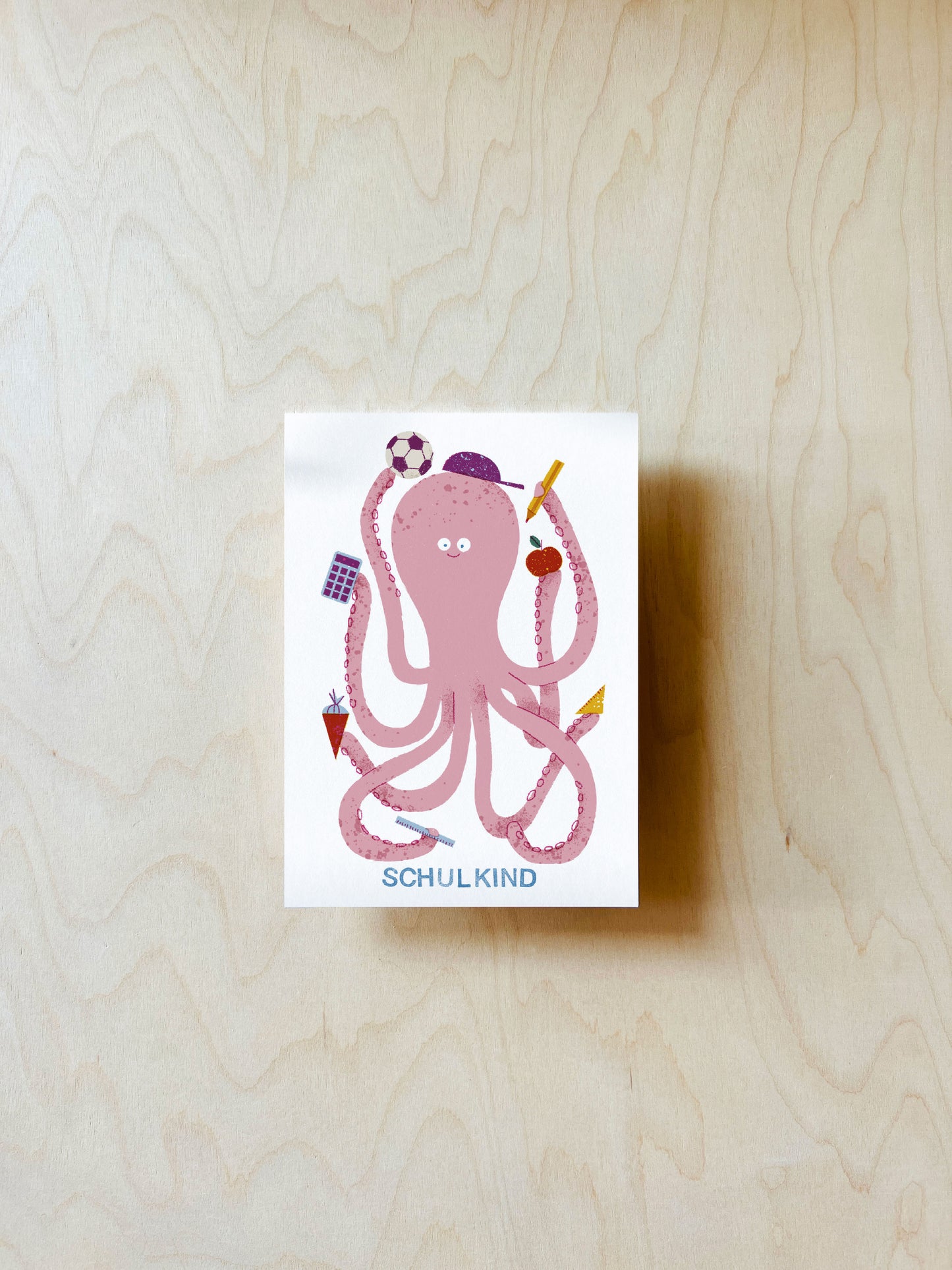 Schuloktopus Postkarte DIN A6
