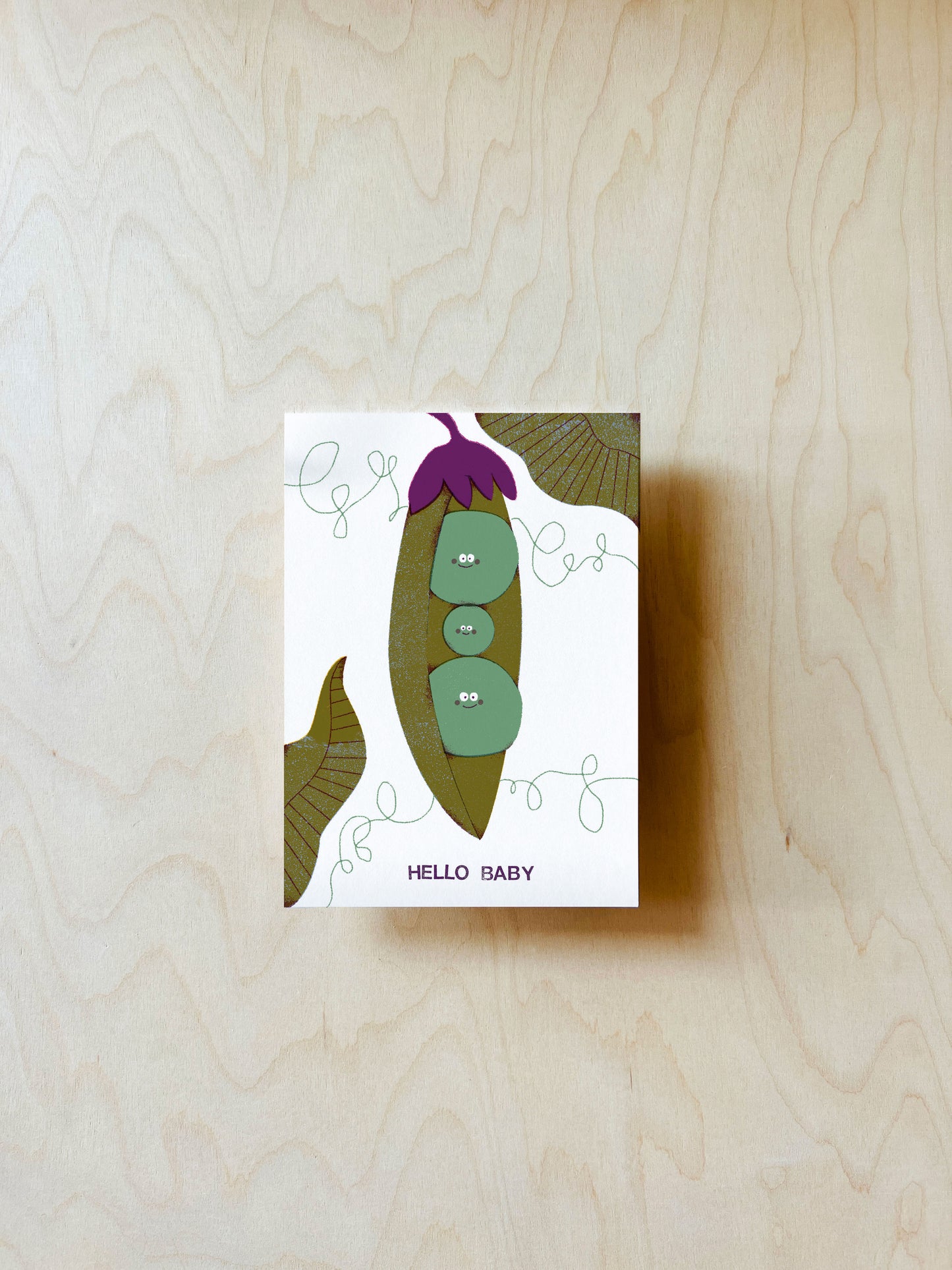 Baby Erbse Postkarte DIN A6