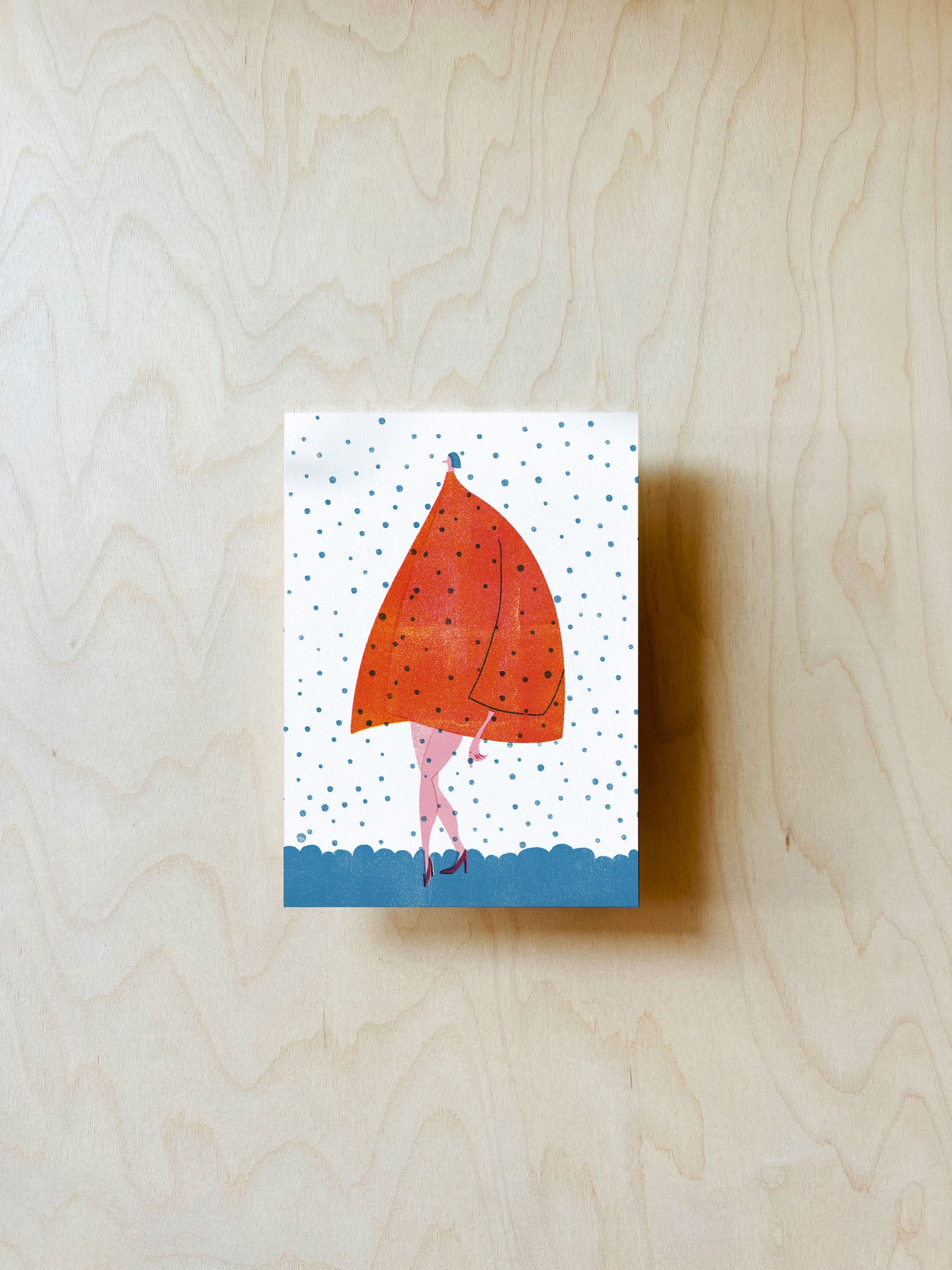 Schneedame Postkarte DIN A6