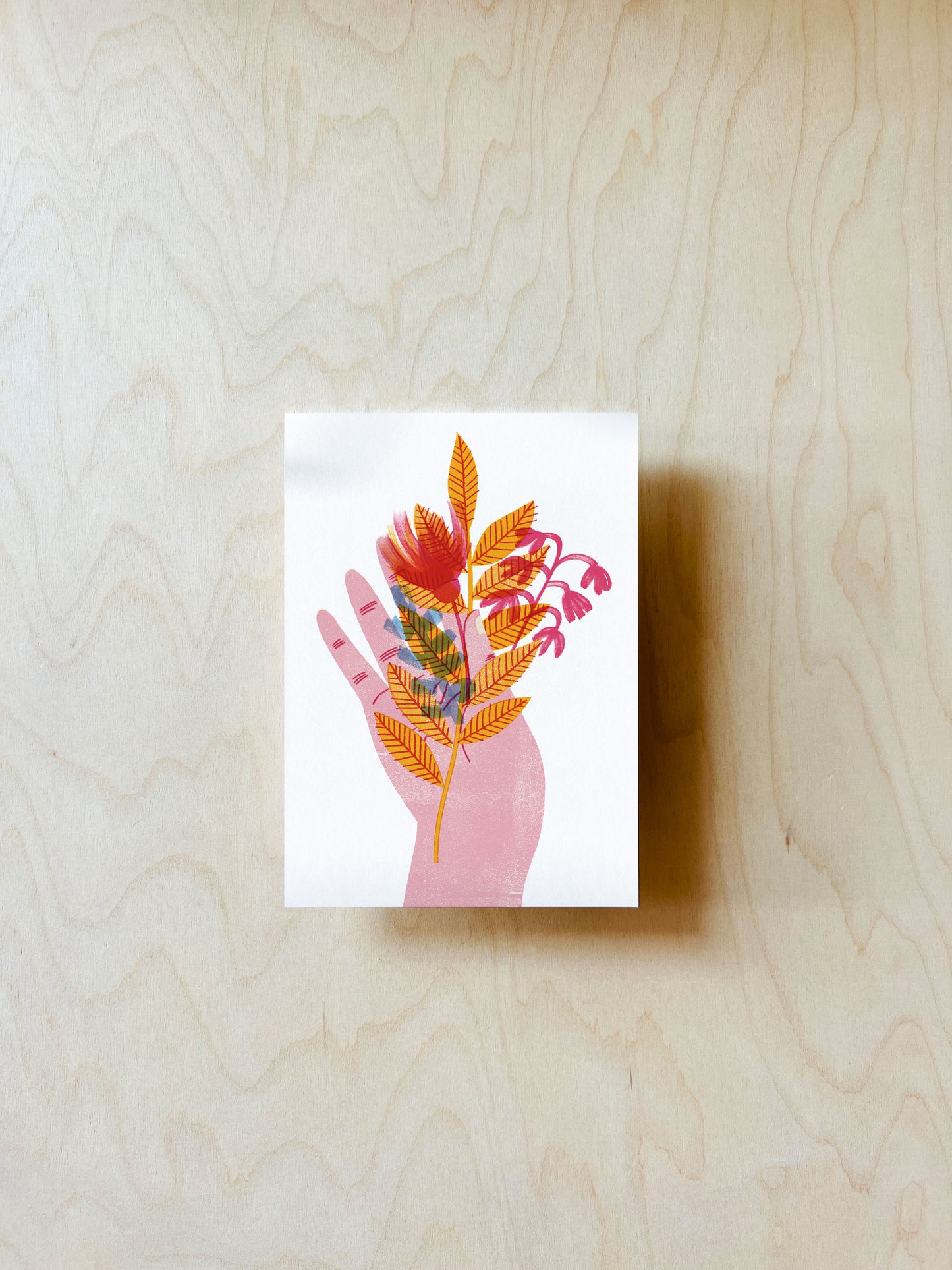 Blumenhand Postkarte DIN A6