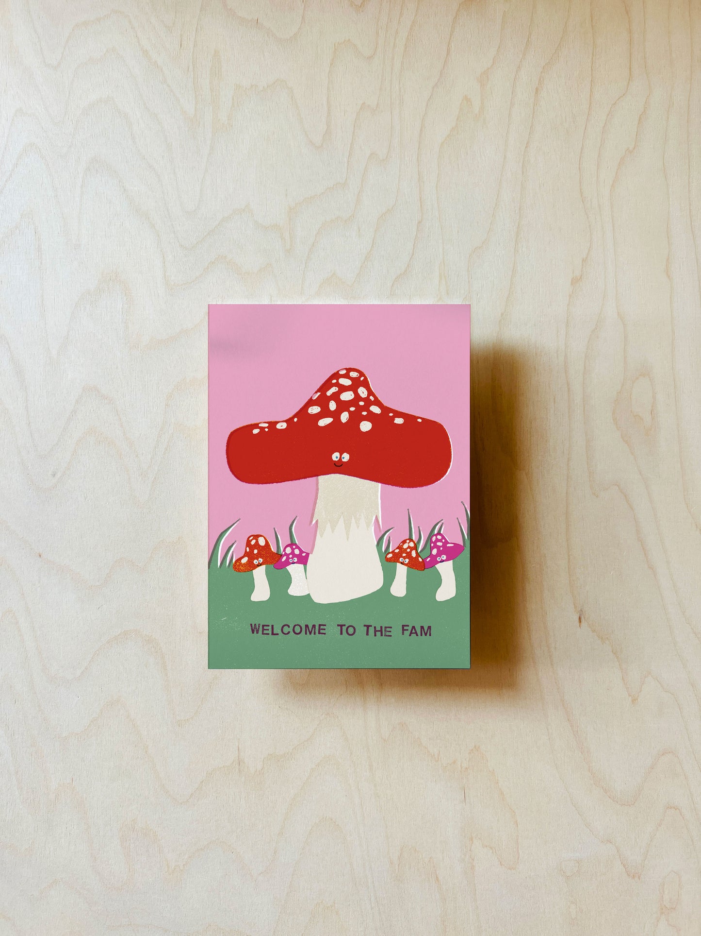 Pilzfamilie Postkarte DIN A6