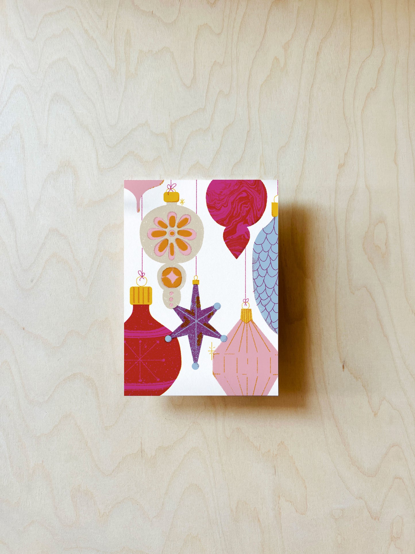 Weihnachtskugeln Ornament Postkarte DIN A6