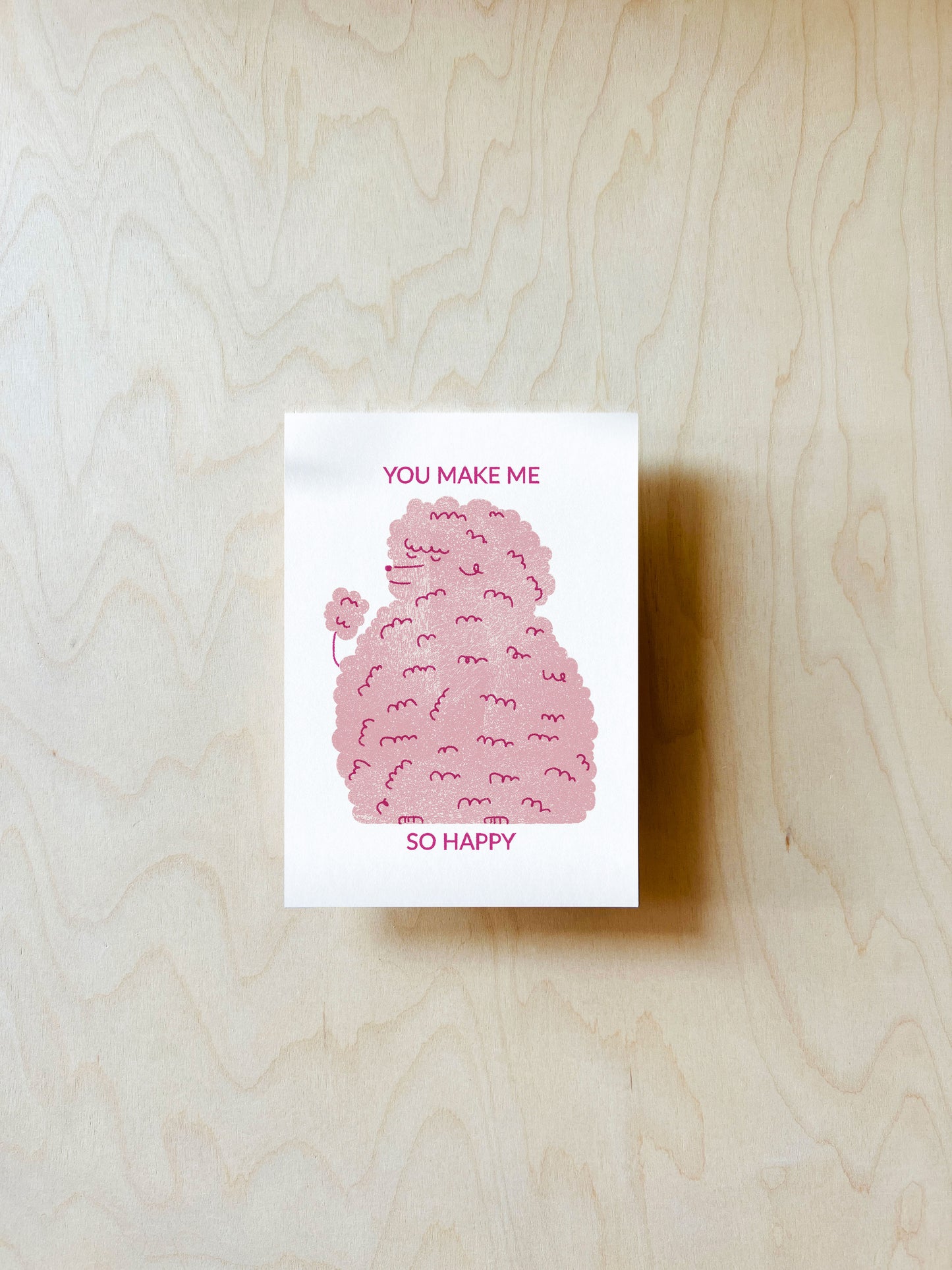 Happy Poodle Postkarte DIN A6