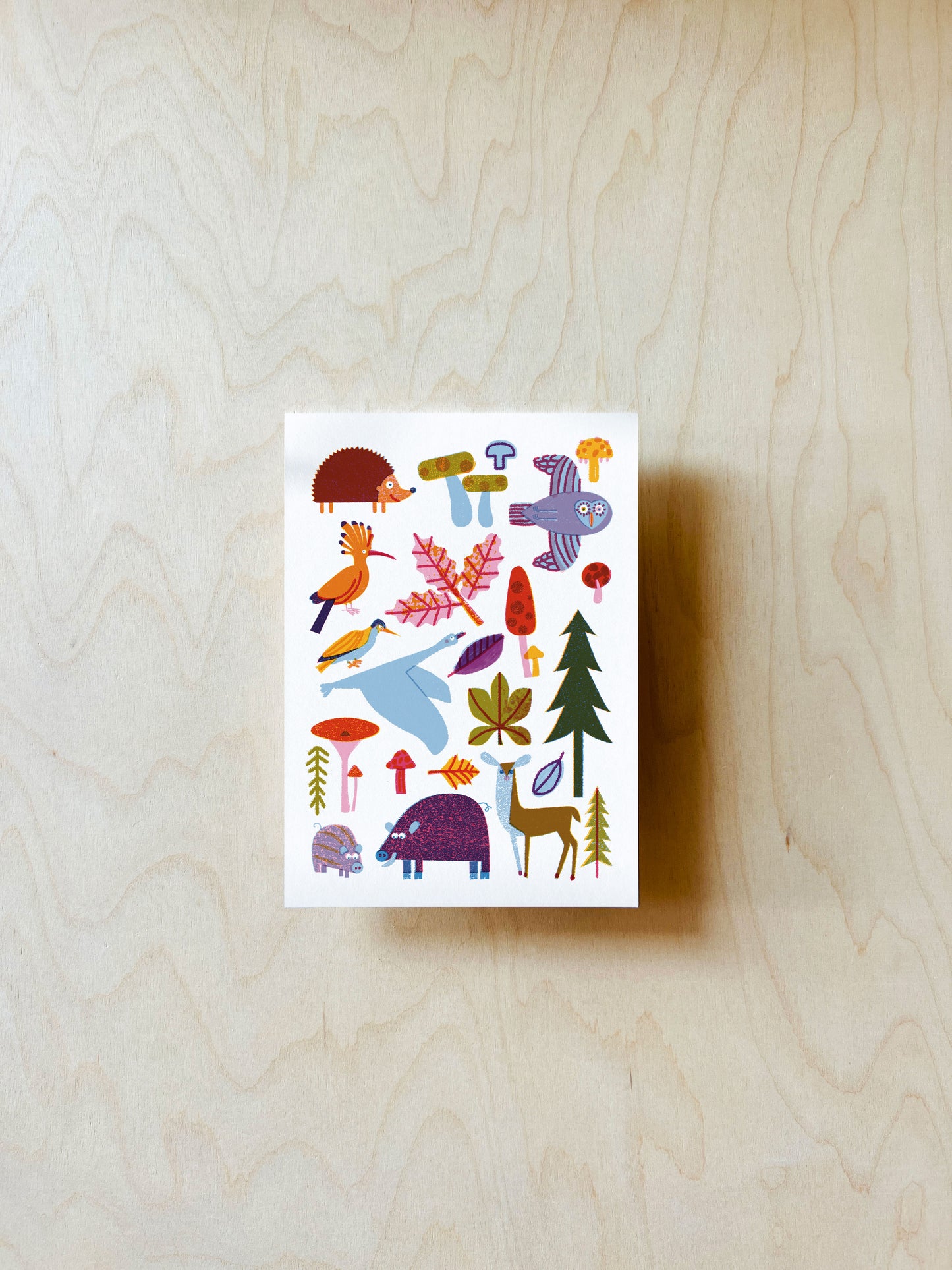 Waldtiere Postkarte DIN A6