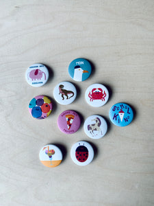 Dino Button selection of pin badges jungwiealt