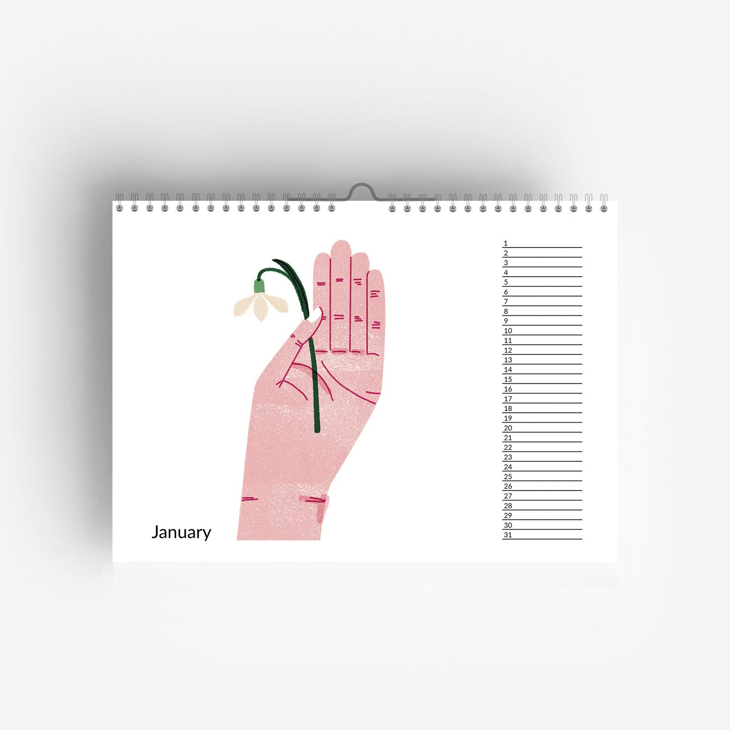 detail of Perpetual Birthday Flower Hands Calendar jungwiealt