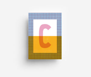 Farbige Alphabet Postkarte A - Z DIN A6