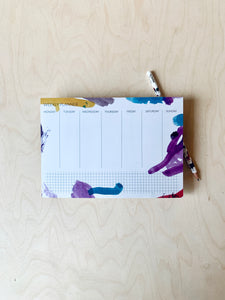 colorful weekly planner with brush pen pattern with 