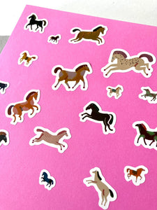 detail of Horses Kiss Cut Sticker Sheet jungwiealt