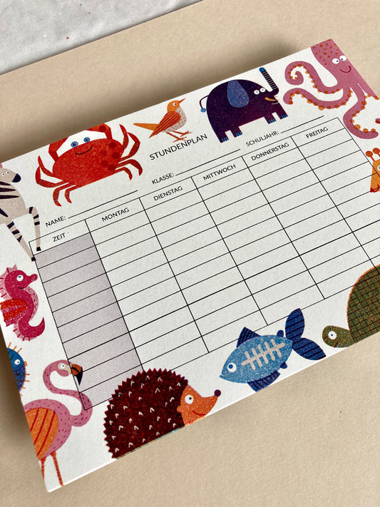 fun and cute Animal timetable jungwiealt