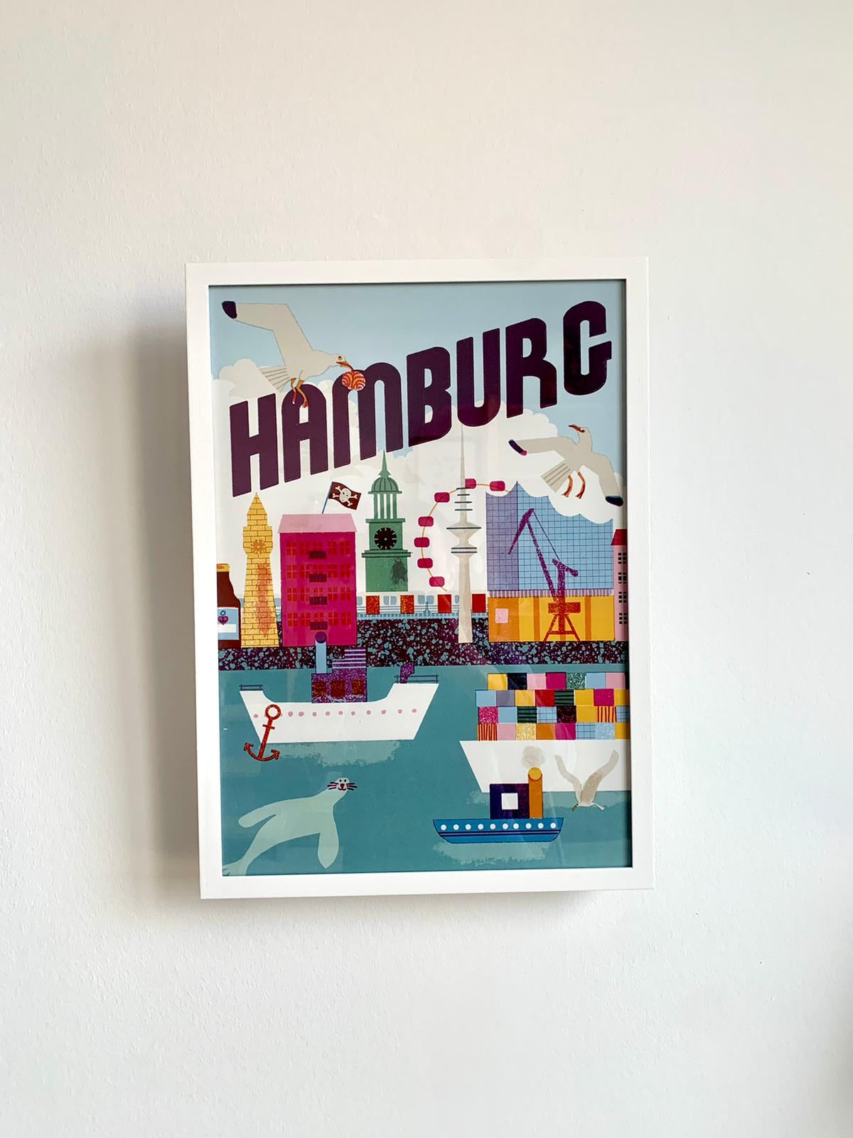 framed Hamburg Digital Print DIN A3 jungwiealt