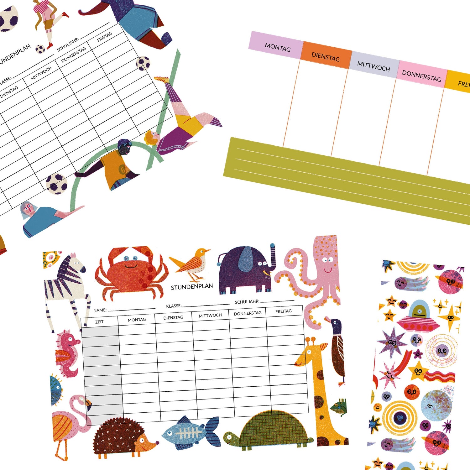 school supplies jungwiealt flatlay timetable