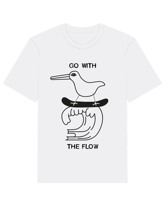 Regular T-Shirt Go With The Flow Weiß
