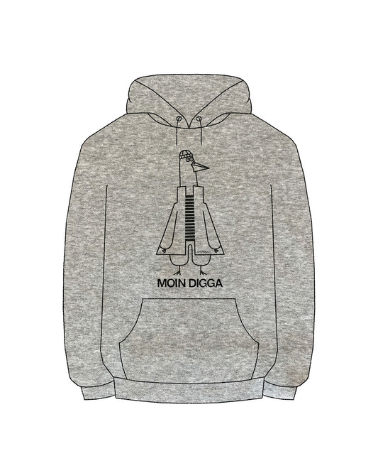 Hoodie Moin Digga Graumeliert