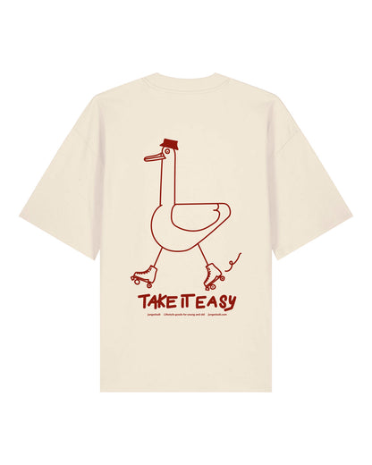 Oversize T-Shirt Take It Easy Natural Raw