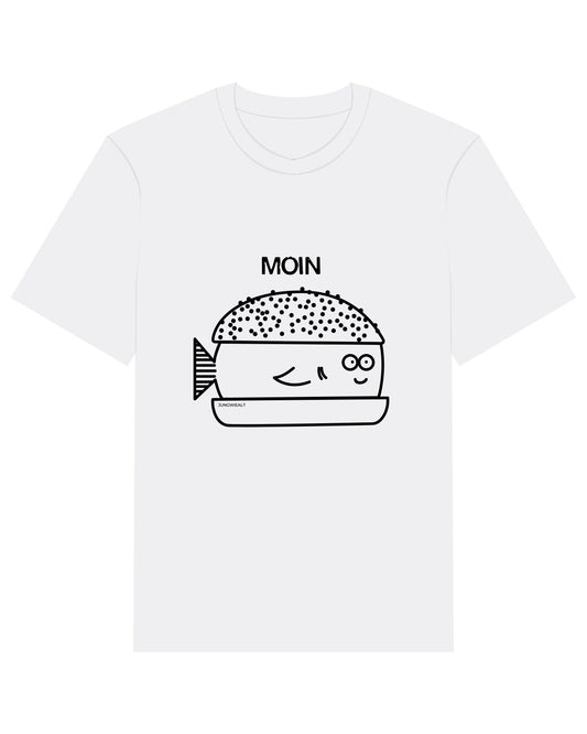 Regular T-Shirt Fischbrötchen Weiß
