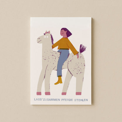 Pferde Stehlen Postkarte DIN A6