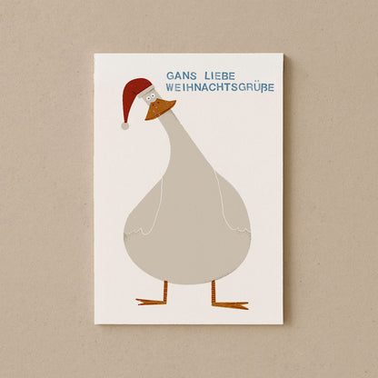 Weihnachtsgans Postkarte DIN A6