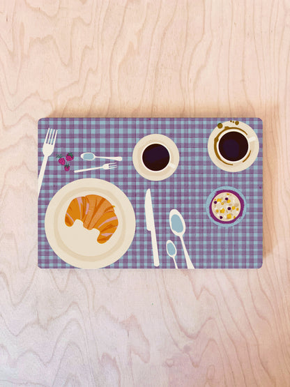 Kaffee Frühstücksbrett Set