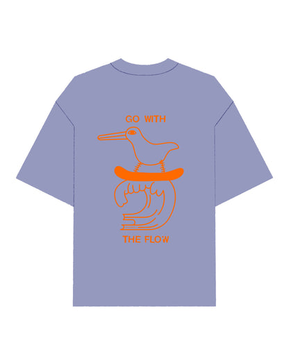 Oversize T-Shirt Neon Go With The Flow Violet