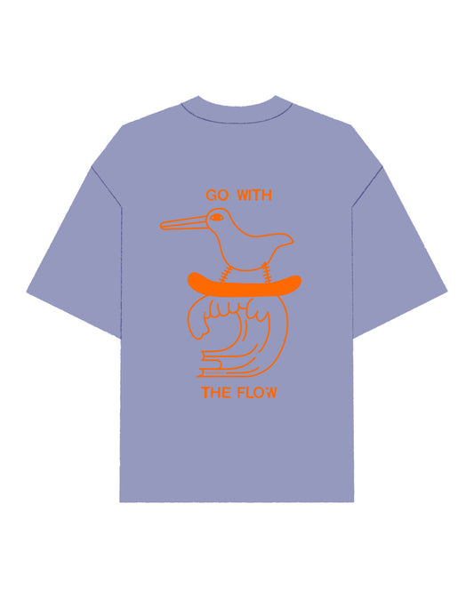 Oversize T-Shirt Neon Go With The Flow Violet