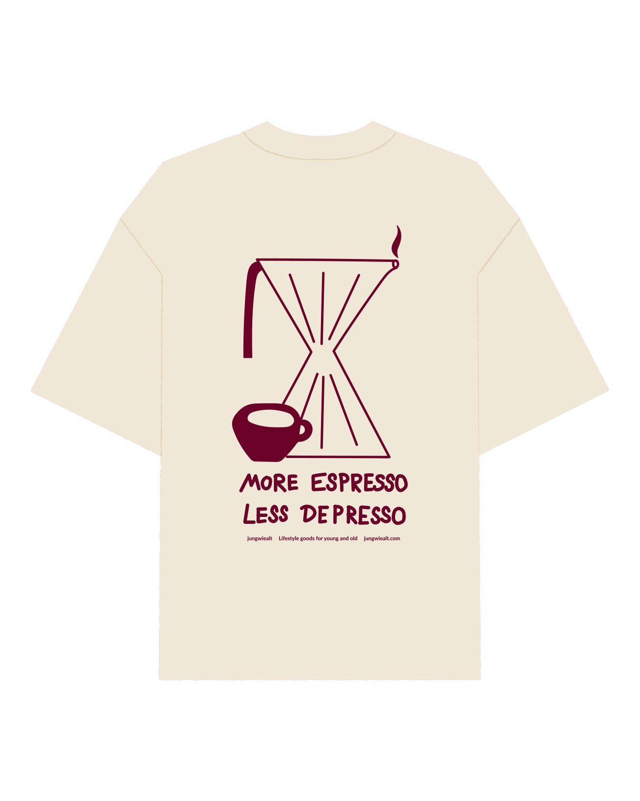 Oversize T-Shirt Espresso Natural Raw