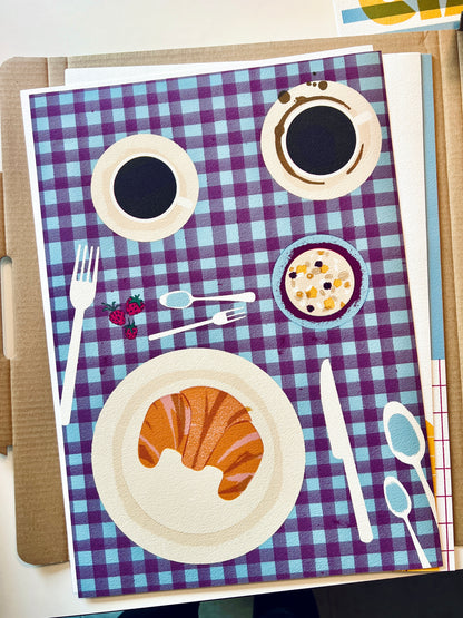 Kaffee Frühstück Fine Art Druck DIN A3