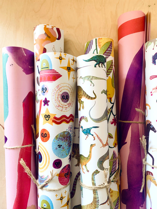 detail of Dinosaurs Gift Wrap Set jungwiealt