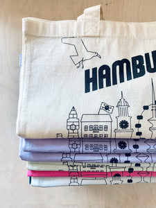detail pf Screen Printed Hamburg Cotton Bag Pink jungwiealt