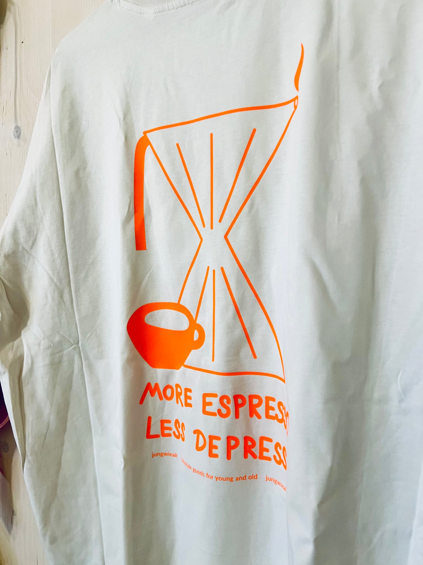 Oversize T-Shirt Neon Espresso Cream