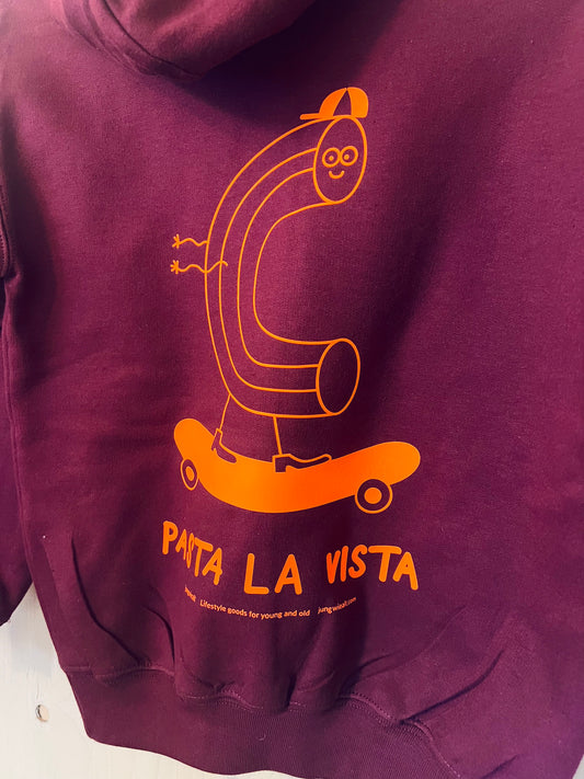 Kids Hoodie Pasta La Vista Maroon