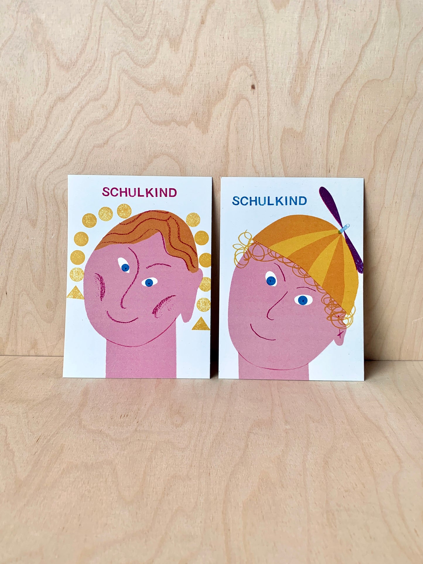 Schuljunge Postkarte DIN A6
