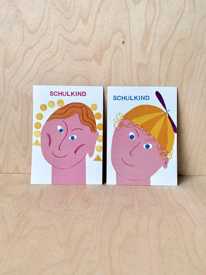 Schuljunge Postkarte DIN A6