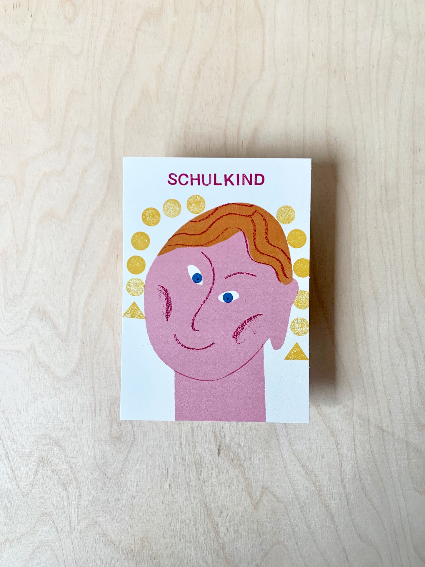 Schulmädchen Postkarte DIN A6