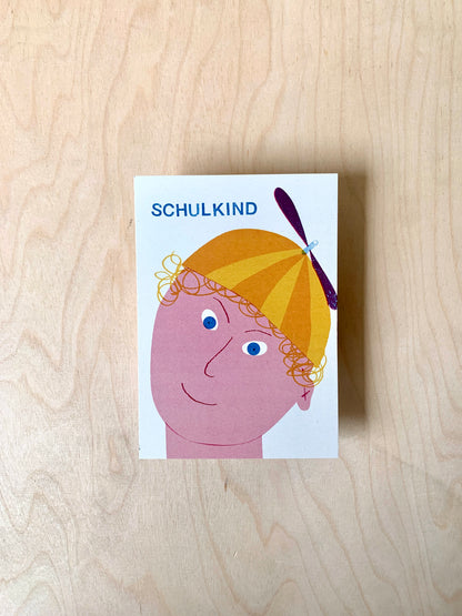 Schuljunge Postkarte DIN A6