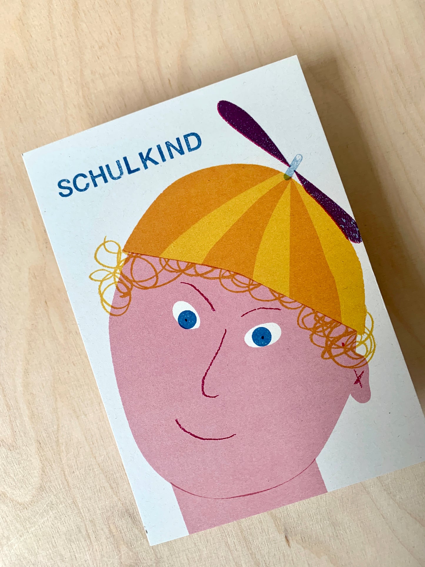 Schuljunge Postkarte DIN A6