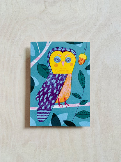 Eule Postkarte DIN A6