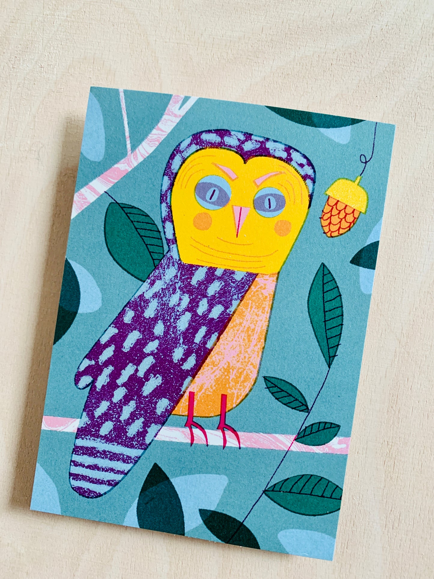 Eule Postkarte DIN A6