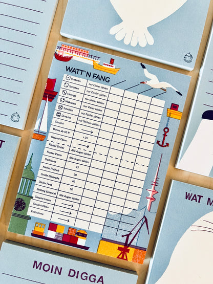 Watt`n Fang Würfelspiel Spielblock DIN A6